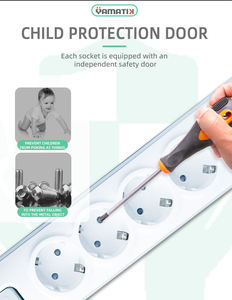 Protector de Voltaje Alto/Bajo para Enchufes Múltiples, Corriente Nominal de 16A, Tipo Europeo, Enchufe de Extensión para Oficina, Venta al Por Mayor - Product Image 2