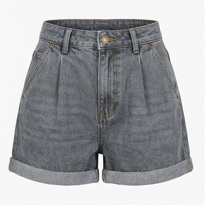 Shorts de Mezclilla de Algodón para Mujer, Estilo Hip Hop, Jeans de Cintura Alta, Corte Recto, Ropa Casual Urbana, Color Personalizado, Ajuste Premium - Product Image 1