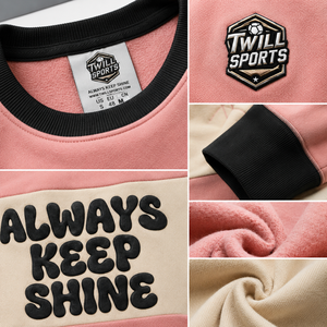Sweat-shirt à col rond pour homme, imprimé en relief avec blocs de couleur, coupe classique, décontracté, pour l'automne, collection Always Keep Shine - Product Image 4