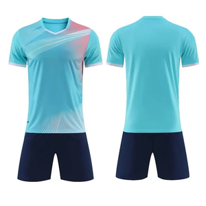 Ensemble uniforme de tennis de table personnalisé respirant 100 % polyester, t-shirt sport col en V et short noir, tenue d'équipe, vêtements de sport - Product Image 2
