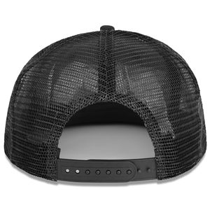 Casquette de camionneur en maille noire avec patch drapeau américain sur le panneau avant, réglable, unisexe, style décontracté - Product Image 6