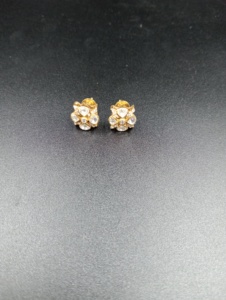 Gold Plated Flower Stud <b>Earrings</b> For Women Classic Party Jewelry polki stud <b>earring</b> - Product Image 5
