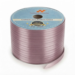 6mm Mauve Single Face Satin Ribbon Customizable Wholesale 350 Meter Roll for Wedding Favors Spa Gift <b>Boxes</b> Boutique Packaging - Product Image 1