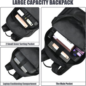 Fletcher Casual Sports <b>Backpack</b> <b>Black</b> Blue Panelled Nylon Waterproof Zipper Closure Lightweight Unisex Daily Use 18L Animal - Product Image 5