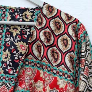 Nouvelle arrivée Wrap Boho Tie Top à la mode nouveau haut portefeuille en soie imprimé pour l'été et confortable avec décontracté - Product Image 1