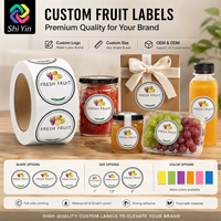 Étiquettes personnalisées pour l'emballage des fruits, autocollants pour les sacs, boîtes, paniers et plateaux de fruits frais pour pommes, oranges, bananes, mangues