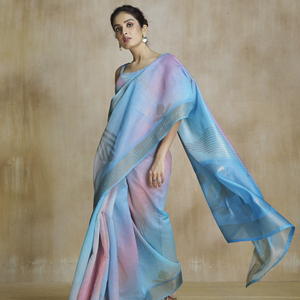 Fancy <b>Silk</b> <b>Fabric</b> Modern Digital Print Saree with Blouse for Women Diwali Party Wear - Product Image 1