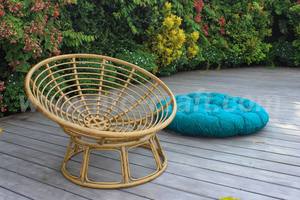 Chaise longue d'extérieur moderne haut de gamme avec structure en aluminium, design Papasan, coussins confortables, écologique et durable - Product Image 2