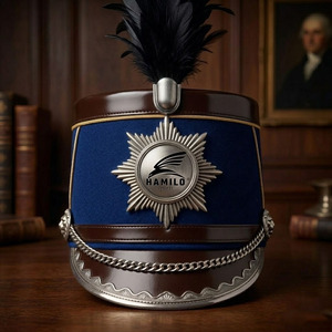 Sombrero shako clásico de lana que ofrece una estructura cómoda y un diseño histórico atractivo para músicos. Sombreros shako en venta. - Product Image 1