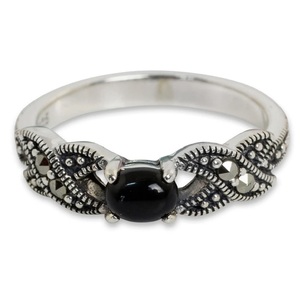 Premium Black Onyx <b>Ring</b> 925 Sterling <b>Silver</b> Handmade Statement Jewelry Gift for Women - Product Image 4