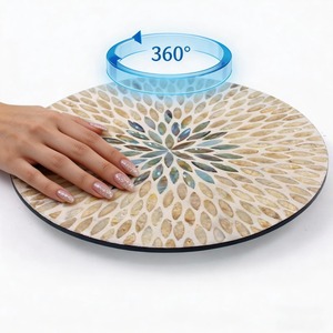 Bandeja giratoria Lazy Susan de nácar, plato de lujo para servir, organizador para mesa de comedor y decoración moderna para el hogar - Product Image 6