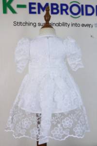 Ensemble Robe de Baptême en Dentelle Blanche pour Bébé Fille, Tenue de Baptême pour Nourrisson, Robe Intérieure en Dentelle, 100% Coton, Écologique, Respirant - Product Image 3