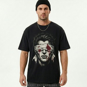 Camiseta de Hombre Estilo Vintage Metálico, Camiseta con Texto y Gráficos Personalizados, Venta al por Mayor, Estampado de Drácula, Fabricante de Camisetas de Algodón OEM - Product Image 4