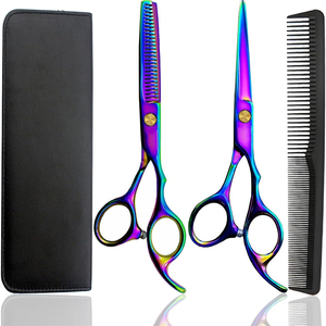 New Hair Cutting <b>Scissors</b> & Thinning <b>Scissors</b> Salon Barber <b>Scissors</b> Kit Stainless for Layering Sharp Blade Tip Salon - Product Image 1