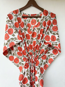 Caftán de encaje de algodón 100% suave con estampado animal, cuello en V, manga corta, largo completo, elegante para mujer, ideal para verano y playa, o como vestido de dama de honor. - Product Image 5