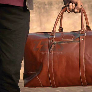 Personnalisez votre propre logo, sacs de voyage en cuir de la meilleure qualité, sacs de voyage en cuir en gros avec étiquette privée, fabriqués au Pakistan - Product Image 5