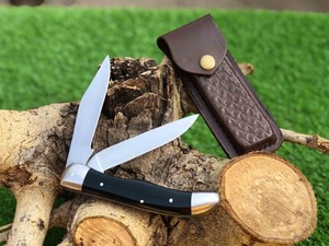 Navaja Plegable con Hoja de Acero Inoxidable, Mango Negro, 2 Hojas, Perilla de Pulgar, Multifuncional para Uso en Exteriores - Product Image 4
