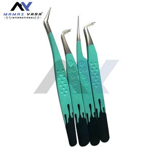 Ensemble de pinces à cils avec logo personnalisé et embouts en fibre, parfait pour les extensions de cils professionnelles, lot de 4 pièces - Product Image 6