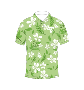 เสื้อโปโลผู้ชายพิมพ์ลายดอกไม้สีเขียวแขนสั้นฤดูร้อนลำลองระบายอากาศได้ดีน้ำหนักเบาสลิมฟิตแฟชั่นเสื้อโปโล - Product Image 1