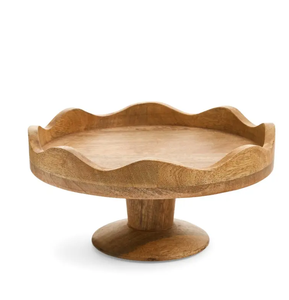 Support à gâteau en bois naturel écologique avec finition brillante, compatible lave-vaisselle, forme élégante, idéal pour les hôtels et les célébrations d'anniversaire, fabriqué en Inde - Product Image 4