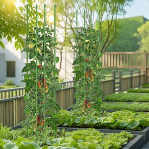 Treillis de jardin réglable en hauteur, lot de 2, cage à tomates, équipement et accessoires pour plantes grimpantes - Product Image 1