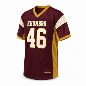 Maillot de football américain personnalisé sublimé Khumbro Team - Maillot sans manches pour homme, col en V, tissu respirant en polyester/coton, OEM Team - Product Image 4