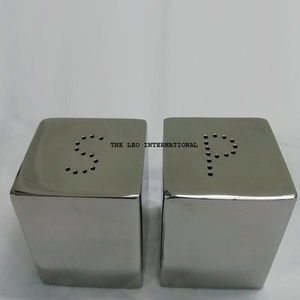 ชุดเครื่องครัวสแตนเลสสตีลขัดเงา ชุดใส่เกลือและพริกไทย 2 ชิ้น - Product Image 1
