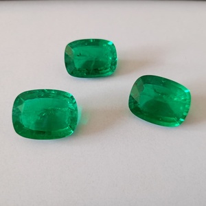 Piedra Preciosa Suelta de Esmeralda Colombiana Creada en Laboratorio, Corte Cojín, Verde Intenso, Calidad Premium, para Fabricación de Joyería y Exportación, Directo de Fábrica OEM - Product Image 1