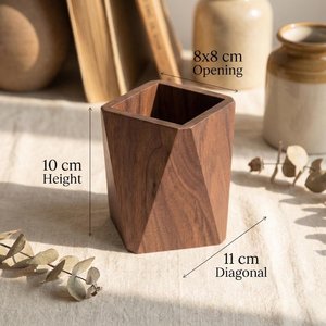 Wooden Geometric <b>Desk</b> Organizers <b>Set</b> Minimalist Office Supplies Pen Holder Pencil Cup Stackable Storage for Workspace Decoration - Product Image 5
