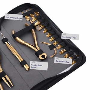 Kit de Instalación de Extensiones de Cabello para Salón, Alicates para Microperlas de Silicona, Aguja para Coser Tramas, Herramienta de Gancho y Bucle, Accesorios para Microperlas - Product Image 5