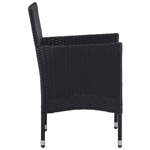 Set di 2 sedie in polyrattan nero e acciaio - Product Image 4