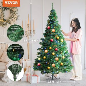 6.5ft Prelit Artificial Christmas <b>Tree</b> with 450 Multi-Color LED <b>Lights</b> Full Holiday Decor 1227 Branch Tips for Christmas M - Product Image 2