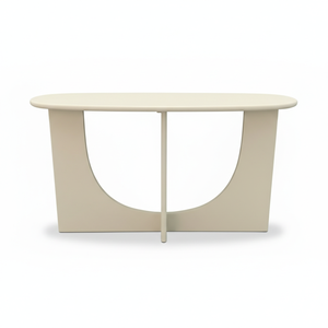 Mesa de Centro Moderna con Madera de Caucho Resistente, MDF y Chapa de Roble para Sala de Estar, Dormitorio, Decoración del Hogar, Color Crema - Product Image 1