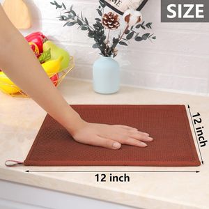 100% Cotton Waffle Weave Kitchen Dish Towels Ultra Soft Absorbent Quick Drying 12 X 12 Inches 6 Pack Rust - Product Image 4