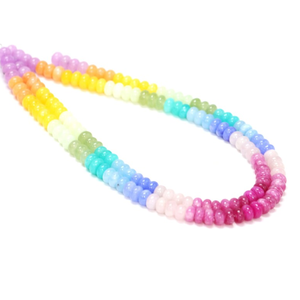 Hermosas Cuentas de Cuarzo Multicolor en Forma de Rueda Lisa de 7-9 mm, Cuentas de Piedras Preciosas de Colores Variados, RADHIKA GEMS 'N' BEADS - Product Image 4