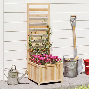 Rectangular Acacia Wood <b>Planter</b> Box With Trellis, Natural <b>Raised</b> Garden Bed For Garden Patio, Outdoor <b>Planter</b> Box From Vietnam - Product Image 4