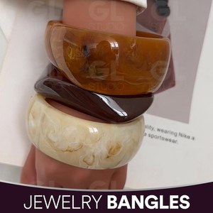 Jewelry Bangles <b>Resin</b> Round Fashion Bracelet Marble Look Unisex Vintage Style - Product Image 1
