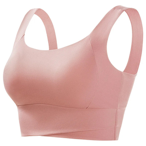 Women's Racerback Sports Bra Scoop Neck High Support Seamless Breathable <b>Mesh</b> Spandex/Nylon Yoga Fitness Running Workout <b>Top</b> - Product Image 5
