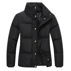 <b>Women's</b> <b>Navy</b> Blue Quilted Puffer Jacket Stand Collar Zip Up <b>Winter</b> <b>Coat</b> Thick Windproof Long Sleeve - Product Image 2