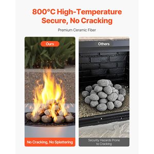 Piedras de Cerámica para Chimenea de 2-3 Pulgadas, 30 Piezas, Rocas de Lava Reutilizables para Uso en Interiores y Exteriores, Accesorio para Chimenea - Product Image 2