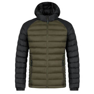 Custom <b>Men</b> Plus Sizes Winter Stand Collar Solid Color Waterproof Front Hooded Zipper Casual Outdoor High Quality Puffer Jacket - Product Image 5