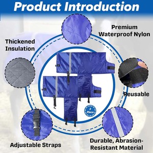 Manta de Nylon de Alta Calidad para Terneros, Aislamiento Engrosado para Vientre y Cuello, Correas Ajustables, Abrigo Cortavientos para Cabras y Ovejas en Clima Frío - Product Image 3