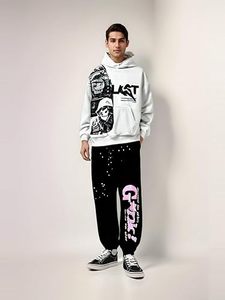 เสื้อฮู้ดผู้ชายผ้าฟลีซผสมโพลีเอสเตอร์และคอตตอน สวมใส่สบาย อุ่นสบาย เหมาะสำหรับฤดูใบไม้ร่วงและฤดูหนาว มีสไตล์ทันสมัย เหมาะสำหรับใส่ลำลองหรือเล่นกีฬา มีกระเป๋า ซักง่าย - Product Image 5