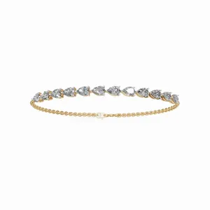 Bracelet en or jaune 18 carats avec diamants de laboratoire en forme de poire Shine Lab, style tendance pour femme, 12 diamants taillés en poire, en solde - Product Image 1