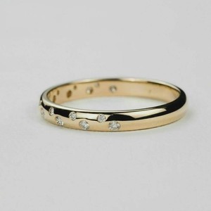 Minimalist Moissanite <b>Ring</b> Moissanite Diamond Band 925 Sterling Silver <b>Ring</b> <b>Dainty</b> Wedding Band Stackable Moissanite <b>Ring</b> - Product Image 3