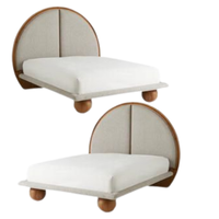 Lit en teck massif moderne, lit en bois de la plus haute qualité pour la maison, l'hôtel, la villa, meubles de chambre à coucher, design luxueux, super confortable