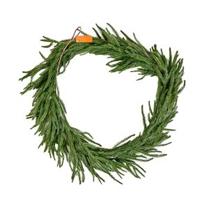 Ghirlanda di Pino Norfolk Realistica da 6 Piedi, Decorazione Natalizia per Interni, Ghirlande Artificiali di Fogliame Verde, Effetto Realistico per le Festività - Product Image 1