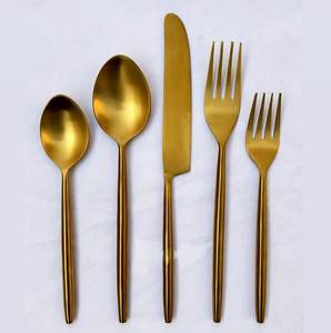 Juego de Cubiertos de Diseño Único con Mango de Bambú, Juego de Cubiertos de Acero Inoxidable Chapado en Oro, Especial para Vajilla y Utensilios de Mesa - Product Image 2
