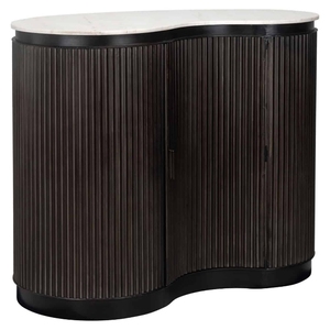 Mesa Consola Moderna con Diseño Acanalado, de Madera Maciza Ecológica, para Pasillo, con Base de Patas Duraderas, Mueble para Sala de Estar, Hotel, Dormitorio - Product Image 2