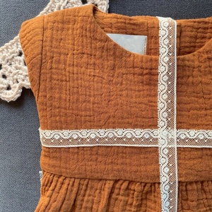 Vestido de gasa de muselina de caramelo para niña, traje de algodón de manga <span class=keywords><strong>larga</strong></span> - Product Image 2